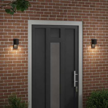 Außenwandleuchten 2 Stück Schwarz Edelstahl IP44