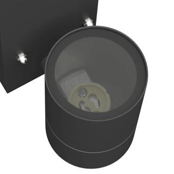 ARDEBO.de - Außenwandleuchten mit Sensor 2 Stk Schwarz Edelstahl IP44
