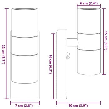 Außenwandleuchte Silber Edelstahl IP44