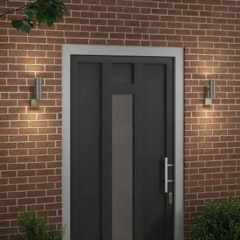 Außenwandleuchten 2 Stück Silber Edelstahl IP44