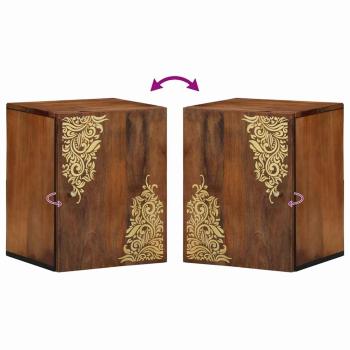 ARDEBO.de - Badezimmer Wandregal 38x33x48 cm Massivholz Mango