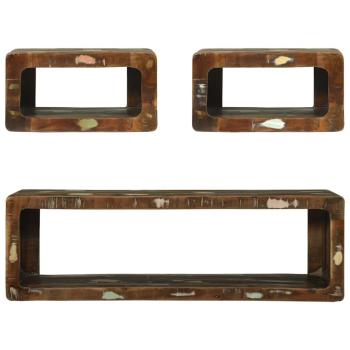 3-teiliges TV-Schranksystem Bunt Massivholz Recycelter