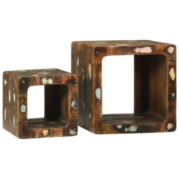 Fernsehtisch 36x36x30 cm Massivholz Altholz