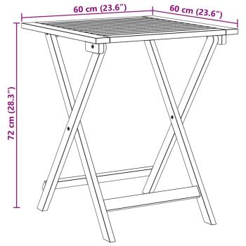 Klappgarten-Tisch Quadratisch 60x60x72 cm Massivholz Akazie