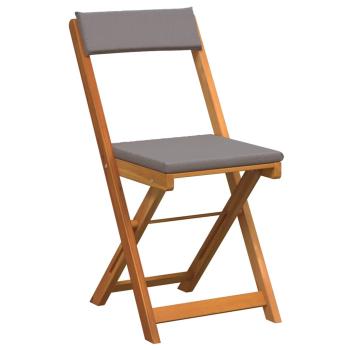 5-teiliges faltbares Bistro Set mit Kissen aus solidem Akazienholz