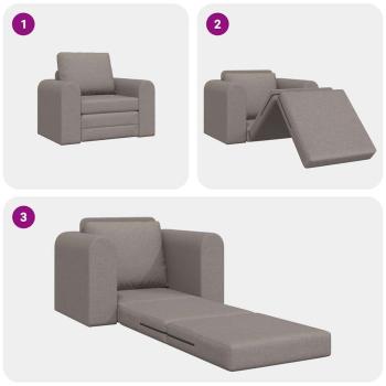 Floor Sofa Bett 2-in-1 Taupe 98x71x83 cm Stoff