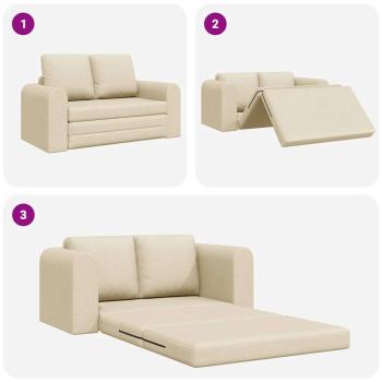 Boden Schlafsofa 2-in-1 Creme 148x71x83 cm Stoff