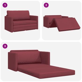 Boden-Sofa-Bett 2-in-1 Burgunderrot 124x71x78 cm Stoff