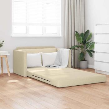 ARDEBO.de - Boden-Sofabett 2-in-1 Creme 124x71x78 cm Stoff