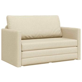 Boden-Sofabett 2-in-1 Creme 124x71x78 cm Stoff