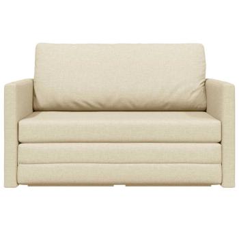 Boden-Sofabett 2-in-1 Creme 124x71x78 cm Stoff