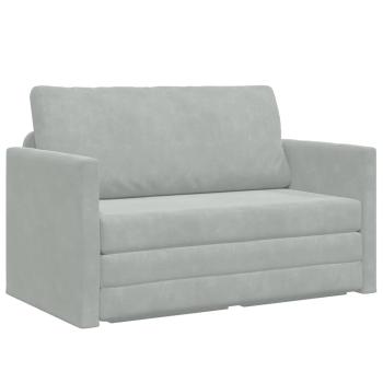 Boden Sofa Bett 2-in-1 Hellgrau 124x204x61 cm Samt