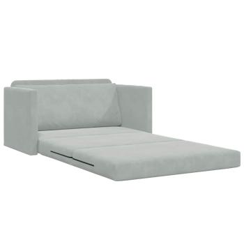 Boden Sofa Bett 2-in-1 Hellgrau 124x204x61 cm Samt