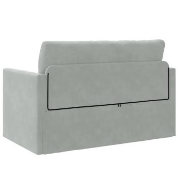Boden Sofa Bett 2-in-1 Hellgrau 124x204x61 cm Samt