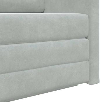 Boden Sofa Bett 2-in-1 Hellgrau 124x204x61 cm Samt