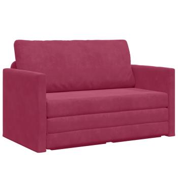 Boden Sofa Bett 2-in-1 Weinrot 124x204x61 cm Samt