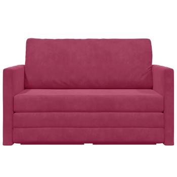 Boden Sofa Bett 2-in-1 Weinrot 124x204x61 cm Samt