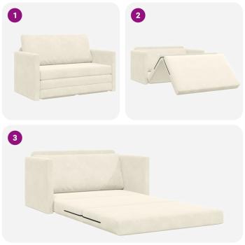 Boden Sofa Bett 2-in-1 Creme 124x204x61 cm Velvet