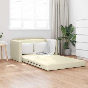ARDEBO.de - Boden-Sofa-Bett 2-in-1 Creme 124x71x78 cm Kunstleder
