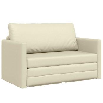 Boden-Sofa-Bett 2-in-1 Creme 124x71x78 cm Kunstleder