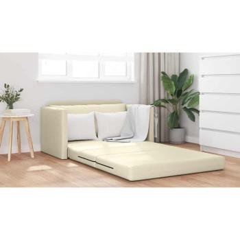 Boden-Sofa-Bett 2-in-1 Creme 124x71x78 cm Kunstleder