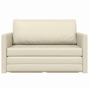 Boden-Sofa-Bett 2-in-1 Creme 124x71x78 cm Kunstleder