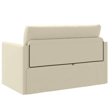 Boden-Sofa-Bett 2-in-1 Creme 124x71x78 cm Kunstleder