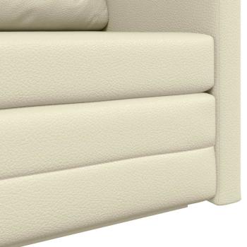 Boden-Sofa-Bett 2-in-1 Creme 124x71x78 cm Kunstleder