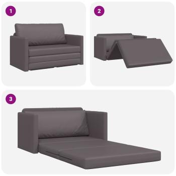 Boden Schlafsofa 2-in-1 Grau 124x71x78 cm Kunstleder