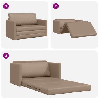 Futonsofa 2-in-1 Cappuccino 124x71x78 cm Kunstleder