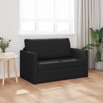 Boden Sofa Bett 2-in-1 Schwarz 124x71x78 cm Kunstleder