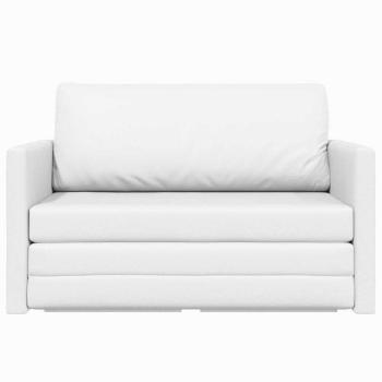 Boden-Sofa-Bett 2-in-1 Weiß 124x71x78 cm Kunstleder