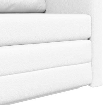 Boden-Sofa-Bett 2-in-1 Weiß 124x71x78 cm Kunstleder