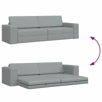 Boden Schlafsofa 2-in-1 Hellgrau 245x150x60.5 cm Stoff