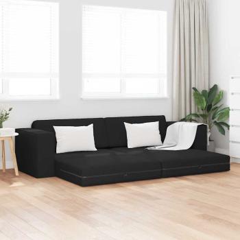 ARDEBO.de - Boden Sofa Bett 2-in-1 Schwarz 245x150x60.5 cm Stoff
