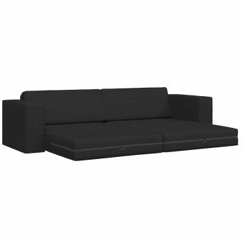 Boden Sofa Bett 2-in-1 Schwarz 245x150x60.5 cm Stoff