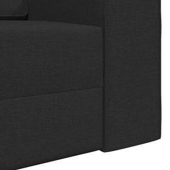 Boden Sofa Bett 2-in-1 Schwarz 245x150x60.5 cm Stoff