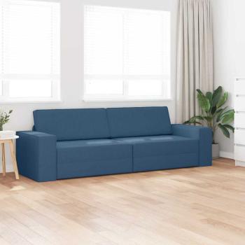 Boden Schlafsofa 2-in-1 Blau 245x150x60.5 cm Stoff