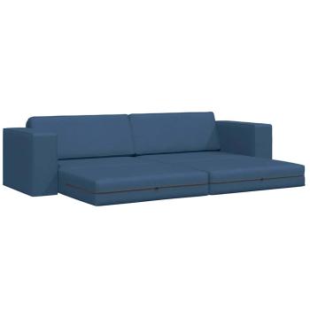 Boden Schlafsofa 2-in-1 Blau 245x150x60.5 cm Stoff