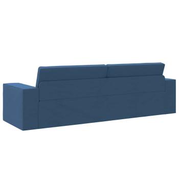 Boden Schlafsofa 2-in-1 Blau 245x150x60.5 cm Stoff