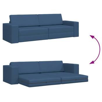 Boden Schlafsofa 2-in-1 Blau 245x150x60.5 cm Stoff