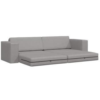 Boden-Schlafsofa 2-in-1 Wolkengrau 245x150x60.5 cm Stoff