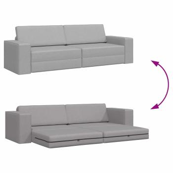 Boden-Schlafsofa 2-in-1 Wolkengrau 245x150x60.5 cm Stoff