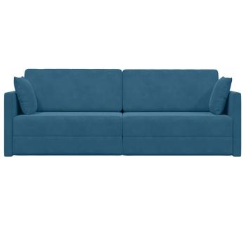 Boden-Sofa-Bett 2-in-1 Blau 213x144x60 cm Samt
