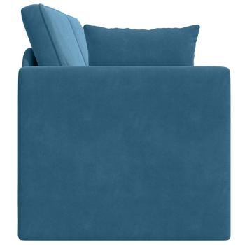 Boden-Sofa-Bett 2-in-1 Blau 213x144x60 cm Samt