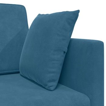 Boden-Sofa-Bett 2-in-1 Blau 213x144x60 cm Samt