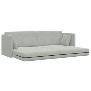 Boden-Sofa-Bett 2-in-1 Hellgrau 213x144x60 cm