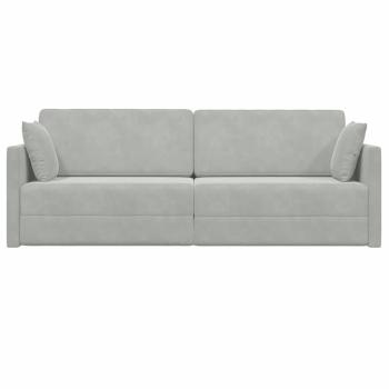 Boden-Sofa-Bett 2-in-1 Hellgrau 213x144x60 cm
