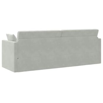 Boden-Sofa-Bett 2-in-1 Hellgrau 213x144x60 cm