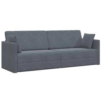 Schlafsofa 2-in-1 Dunkelgrau 213x144x60 cm Velvet